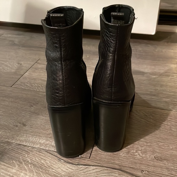 Black Soft Leather Ankle Booties - Picture 8 of 8